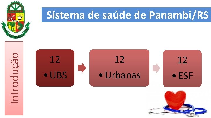 Introdução Sistema de saúde de Panambi/RS 12 12 12 • UBS • Urbanas •