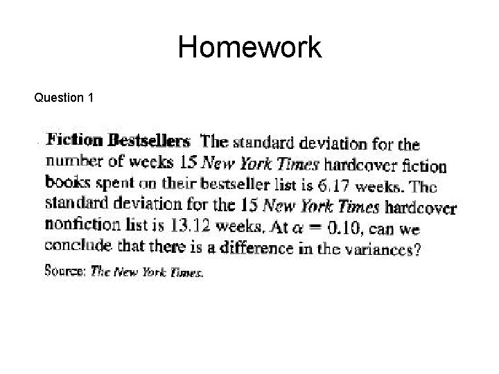 Homework Question 1 