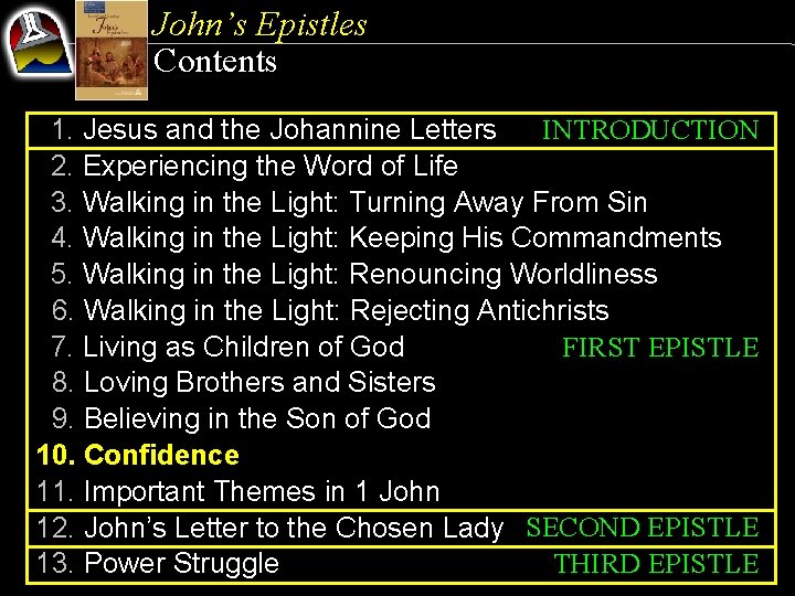 John’s Epistles Contents INTRODUCTION 1. Jesus and the Johannine Letters 2. Experiencing the Word