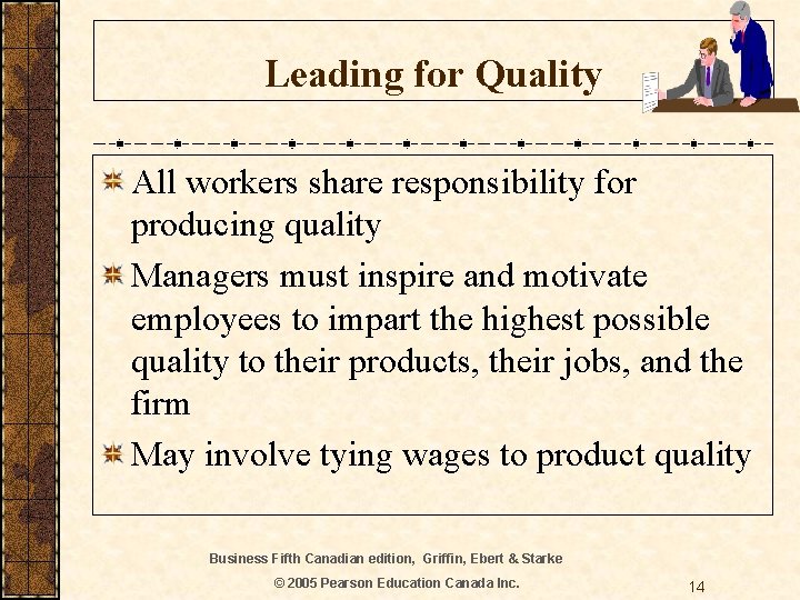 Leading for Quality All workers share responsibility for producing quality Managers must inspire and