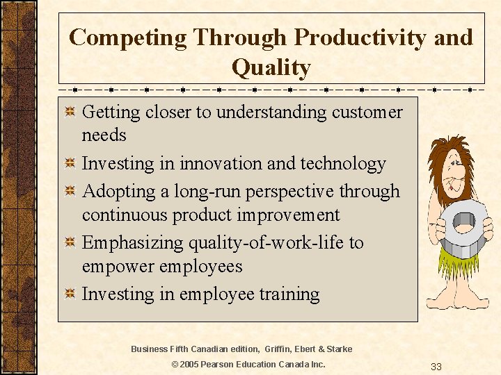 Competing Through Productivity and Quality Getting closer to understanding customer needs Investing in innovation