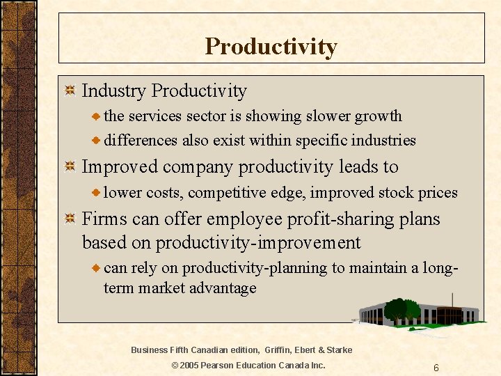 Productivity Industry Productivity the services sector is showing slower growth differences also exist within