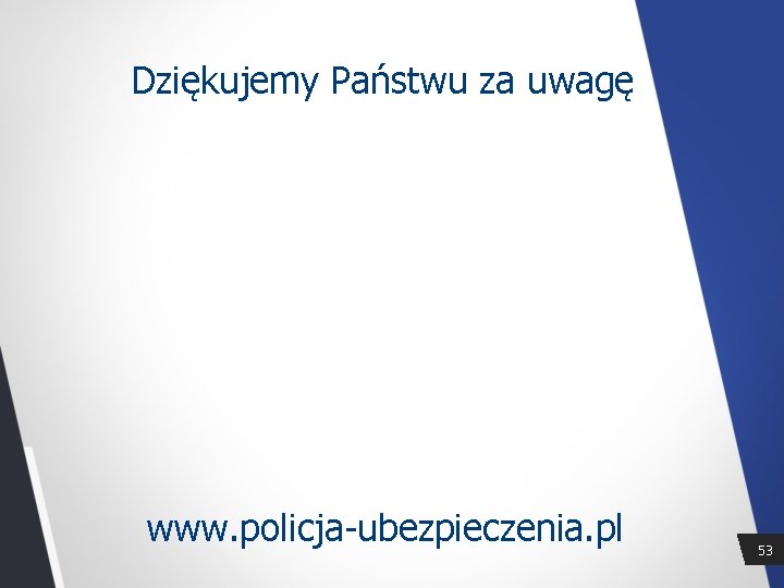 Dziękujemy Państwu za uwagę www. policja-ubezpieczenia. pl 53 