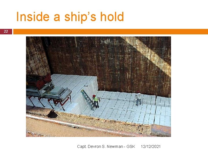 Inside a ship’s hold 22 Capt. Devron S. Newman - GSK 12/12/2021 