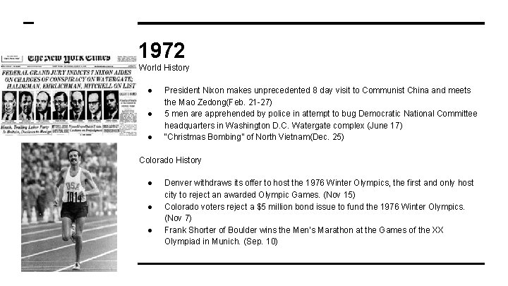 1972 World History ● ● ● President Nixon makes unprecedented 8 day visit to