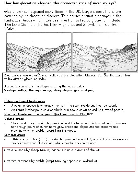 How has glaciation changed the characteristics of river valleys? Glaciation has happened many times