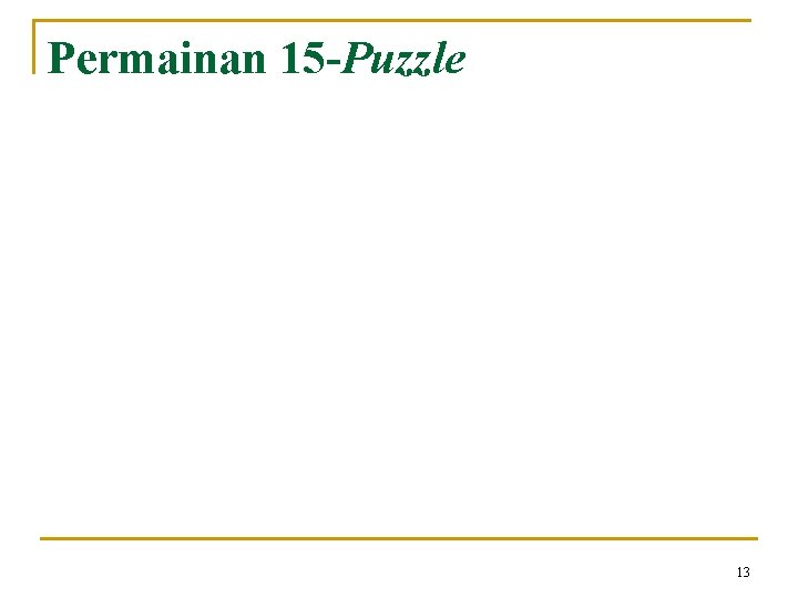 Permainan 15 -Puzzle 13 