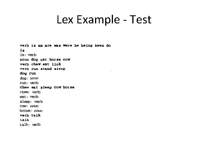 Lex Example - Test 