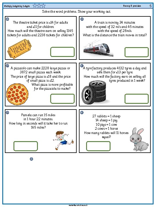 Fluency & precision Multiply 3 -digits by 2 -digits Solve the word problems. Show