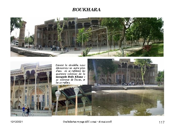 BOUKHARA • 12/12/2021 Devant la citadelle, nous découvrons un autre plan d'eau où se