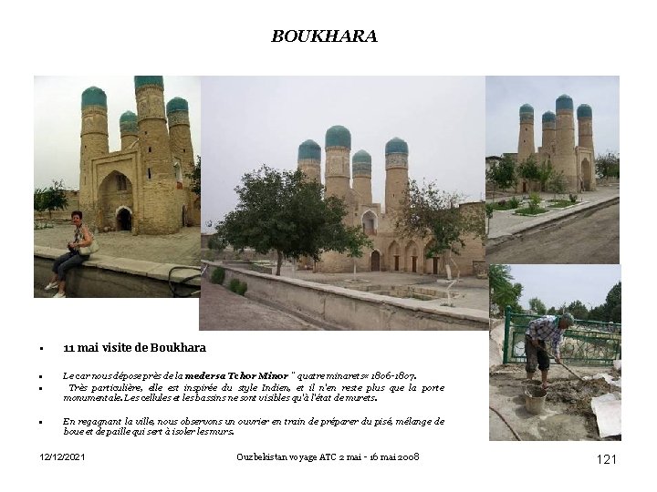 BOUKHARA • 11 mai visite de Boukhara • • Le car nous dépose près