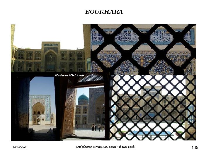 BOUKHARA Medersa Miri Arab 12/12/2021 Ouzbekistan voyage ATC 2 mai - 16 mai 2008