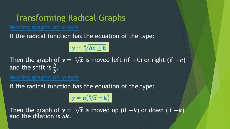Transforming Radical Graphs 