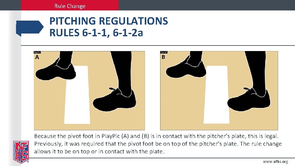 Rule Change PITCHING REGULATIONS RULES 6 -1 -1, 6 -1 -2 a Because the