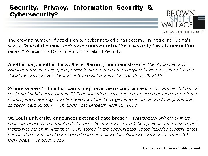 Security, Privacy, Information Security & Cybersecurity? The growing number of attacks on our cyber