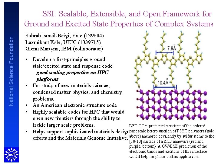 National Science Foundation SSI: Scalable, Extensible, and Open Framework for Ground and Excited State