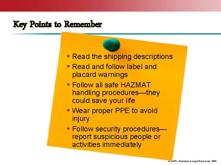 Key Points to Remember • Read the shipping descriptions • Read and follow label