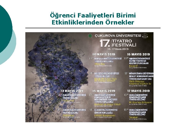 Öğrenci Faaliyetleri Birimi Etkinliklerinden Örnekler 