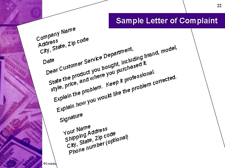 22 Sample Letter of Complaint e am N y n pa m o C