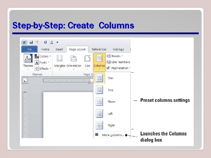 Step-by-Step: Create Columns 