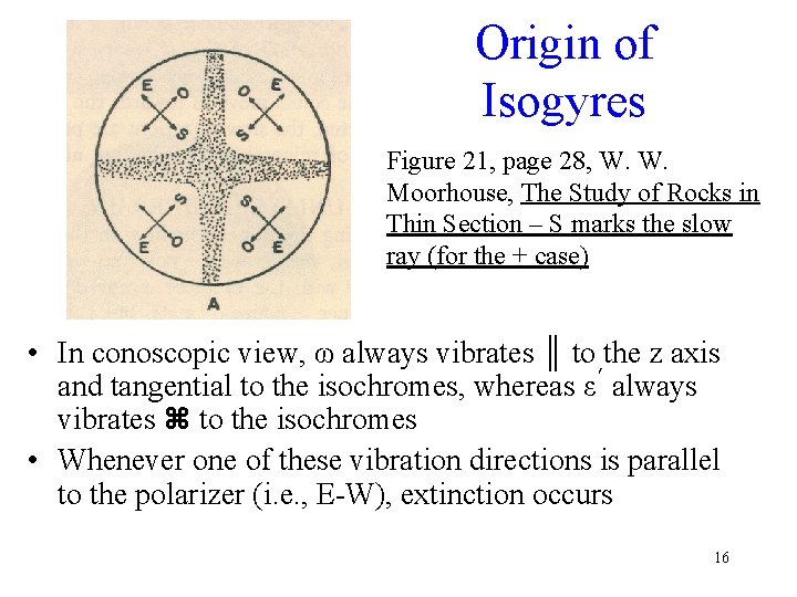 Origin of Isogyres Figure 21, page 28, W. W. Moorhouse, The Study of Rocks