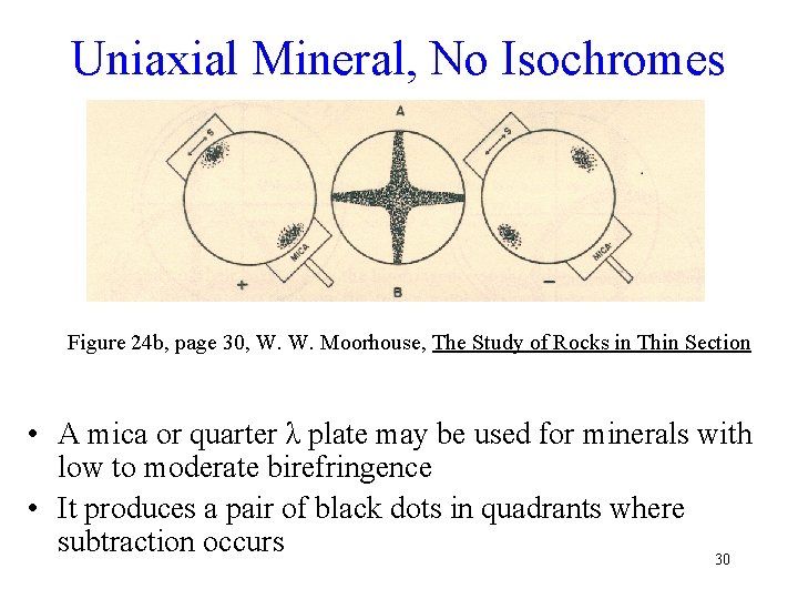 Uniaxial Mineral, No Isochromes Figure 24 b, page 30, W. W. Moorhouse, The Study