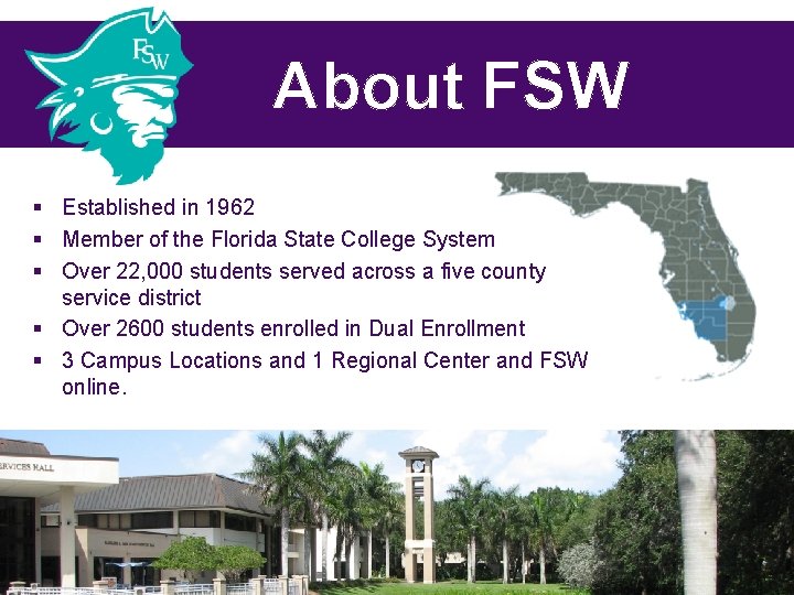 About FSW § Established in 1962 § Member of the Florida State College System