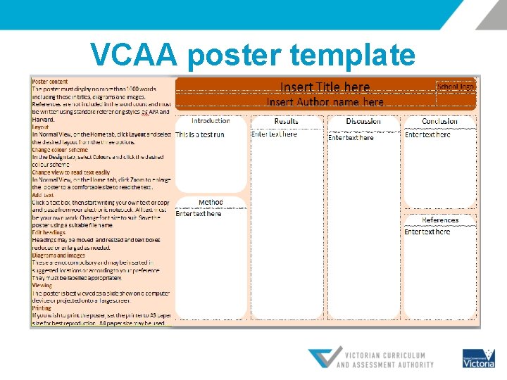VCAA poster template 