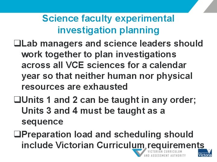 Science faculty experimental investigation planning q. Lab managers and science leaders should work together