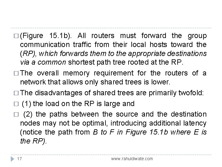 � (Figure 15. 1 b). All routers must forward the group communication traffic from