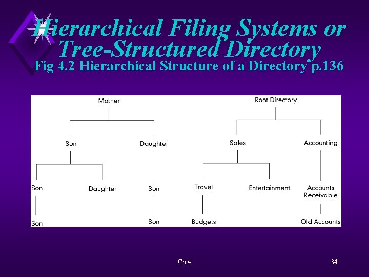 Hierarchical Filing Systems or Tree-Structured Directory Fig 4. 2 Hierarchical Structure of a Directory