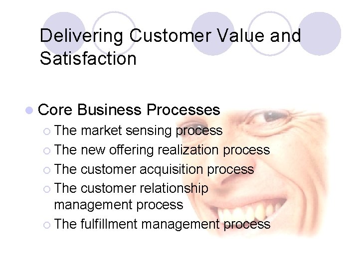 Delivering Customer Value and Satisfaction l Core ¡ The Business Processes market sensing process