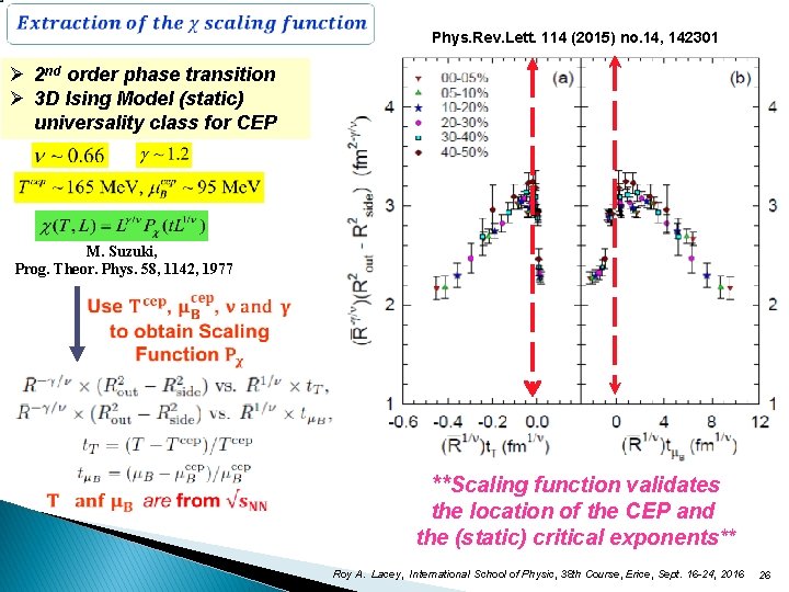 Phys. Rev. Lett. 114 (2015) no. 14, 142301 Ø 2 nd order phase transition