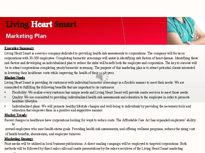 Living Heart Smart Marketing Plan Executive Summary Living Heart Smart is a service company