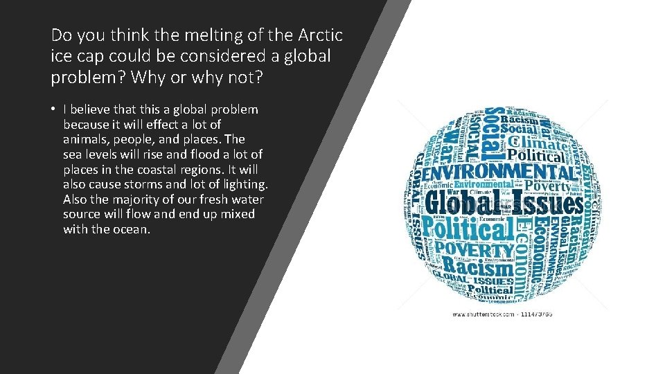 Do you think the melting of the Arctic ice cap could be considered a