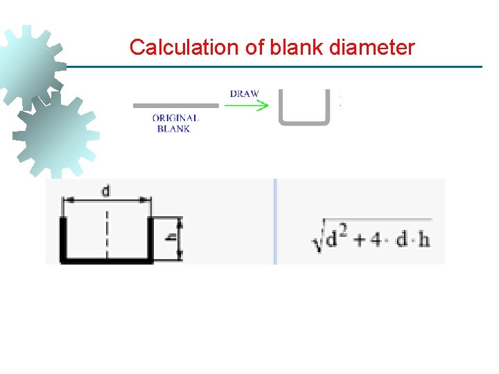 Calculation of blank diameter 