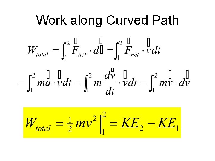 Work along Curved Path 