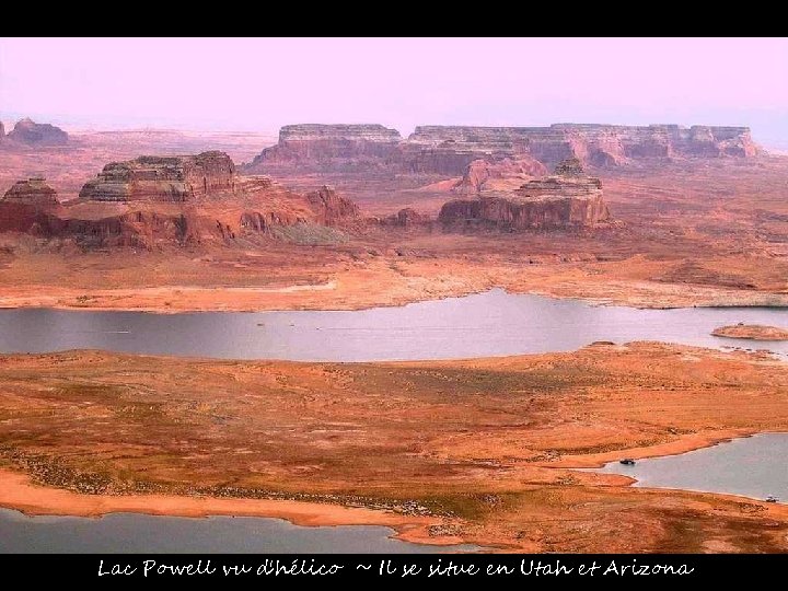 Lac Powell vu d'hélico ~ Il se situe en Utah et Arizona 