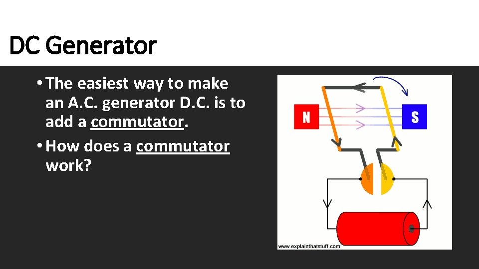 DC Generator • The easiest way to make an A. C. generator D. C.