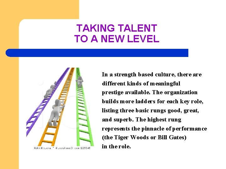 TAKING TALENT TO A NEW LEVEL In a strength based culture, there are different