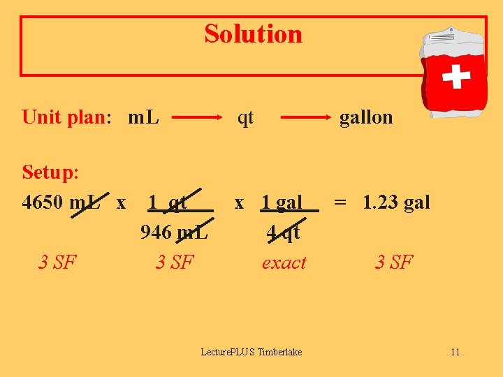 Solution Unit plan: m. L Setup: 4650 m. L x 3 SF 1 qt