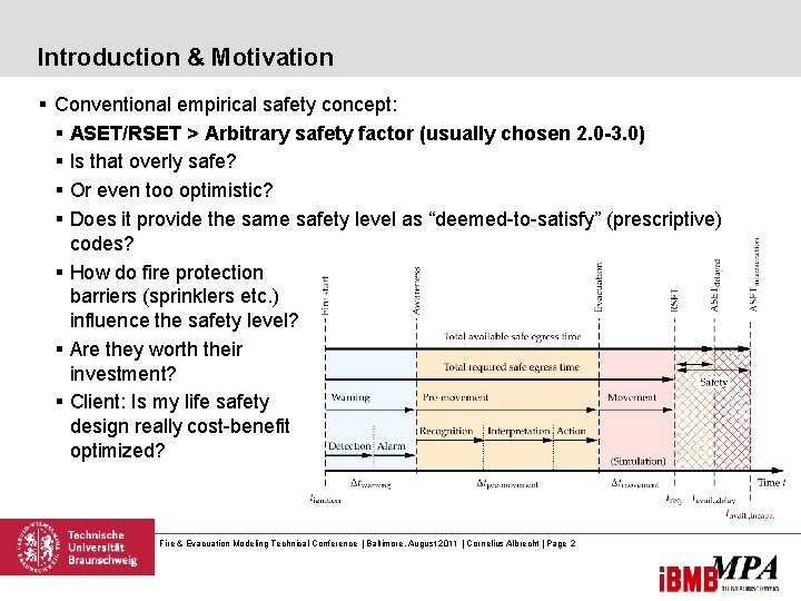 Introduction & Motivation § Conventional empirical safety concept: § ASET/RSET > Arbitrary safety factor