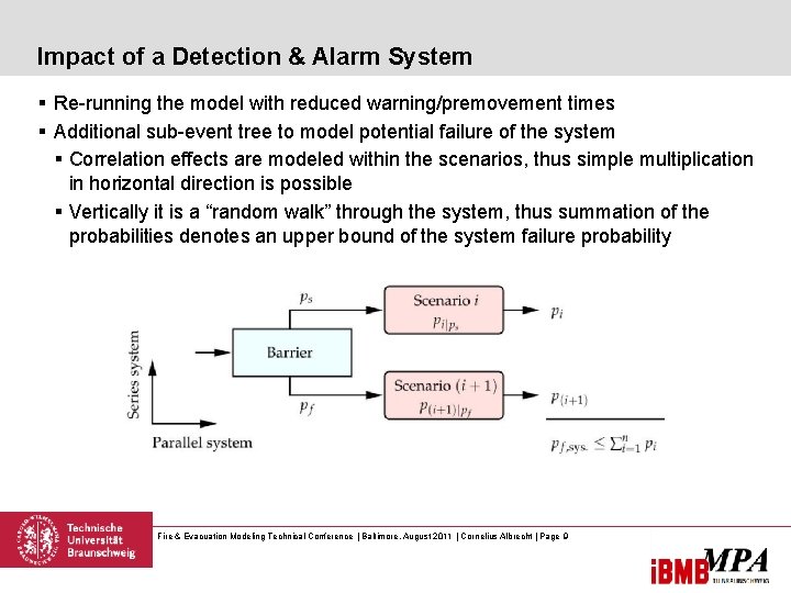 Impact of a Detection & Alarm System § Re-running the model with reduced warning/premovement
