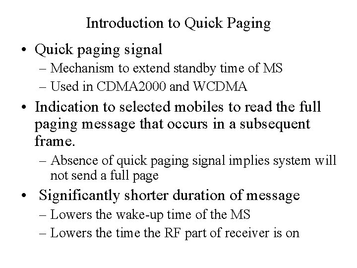 Quick Paging IEEE 802 16 Presentation Submission Template