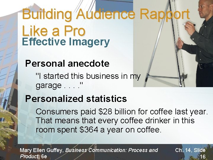 Building Audience Rapport Like a Pro Effective Imagery Personal anecdote "I started this business