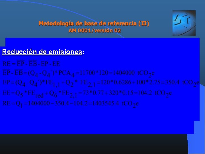 Metodología de base de referencia (II) AM 0001/versión 02 Reducción de emisiones: 