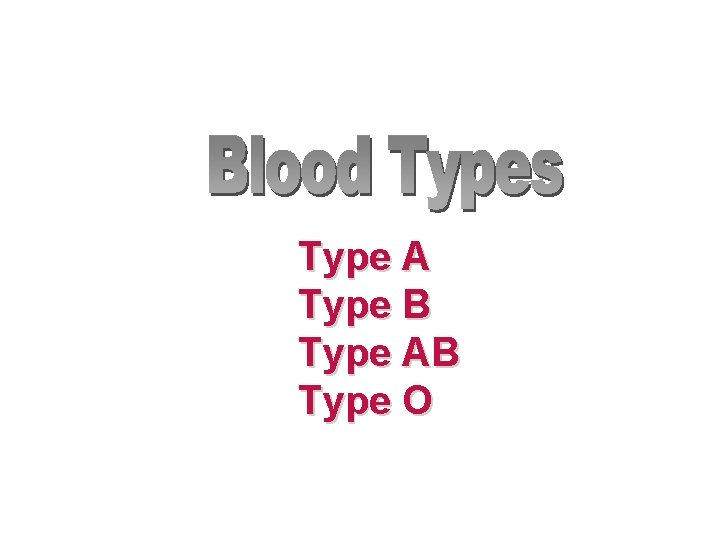 Type A Type B Type AB Type O 