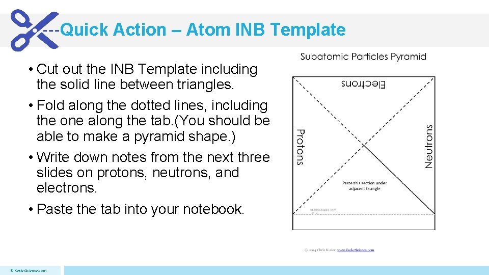 Quick Action – Atom INB Template • Cut out the INB Template including the