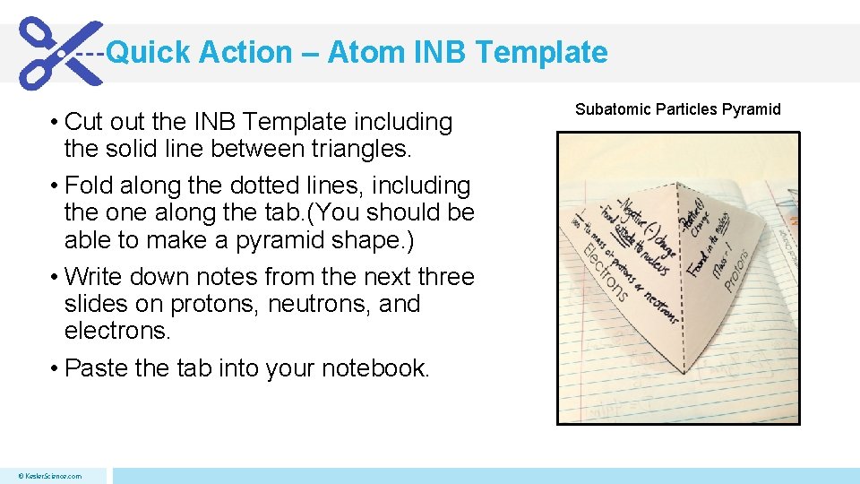 Quick Action – Atom INB Template • Cut out the INB Template including the