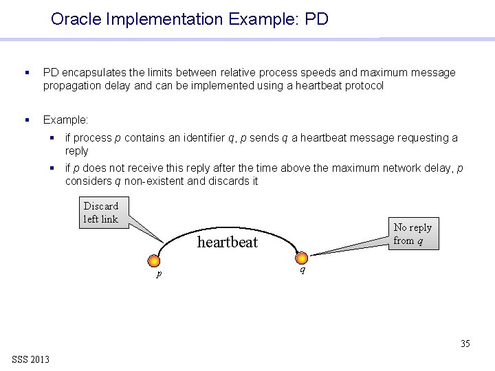 Oracle Implementation Example: PD § PD encapsulates the limits between relative process speeds and